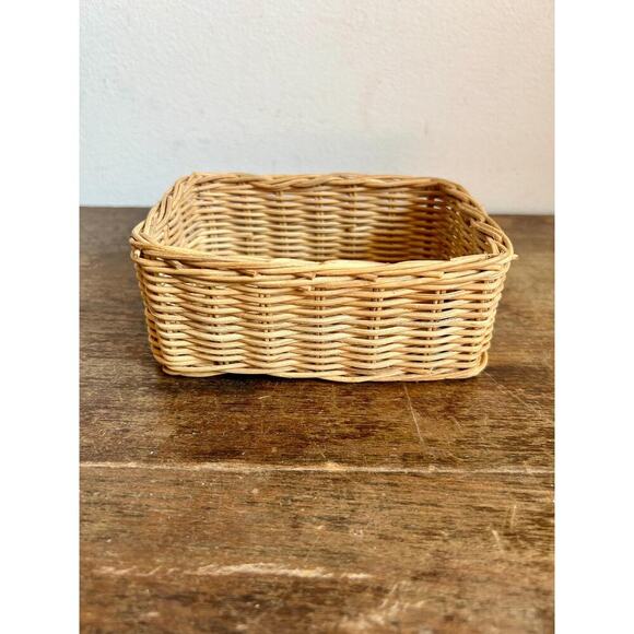 Vintage Wicker Tray and Basket Duo | Farmhouse Cottagecore Decor - Picture 7 of 10